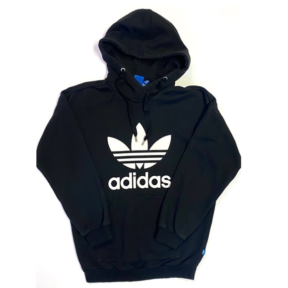 Adidas Originals Black White Trefoil Hoodie - Picture 2 of 9